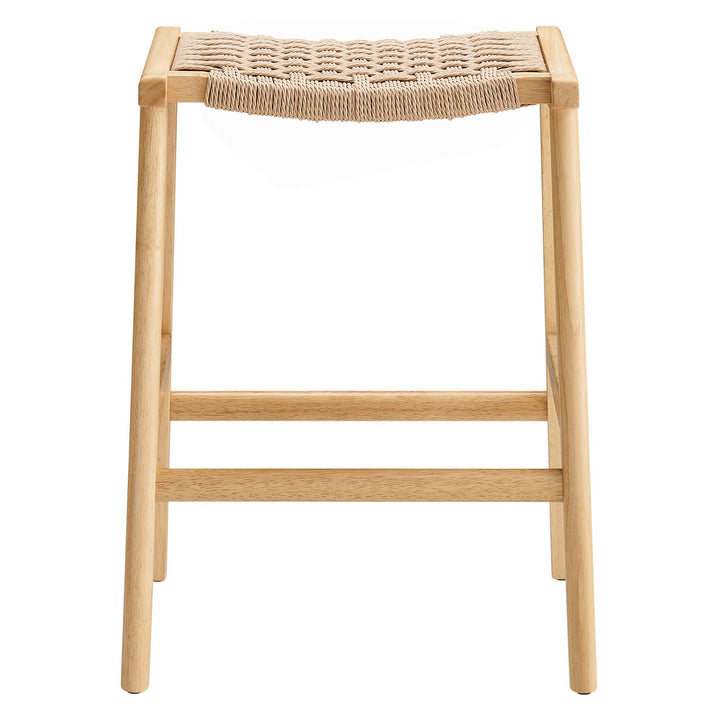 Savanna Woven Rope Wood Counter Stool Set of 2