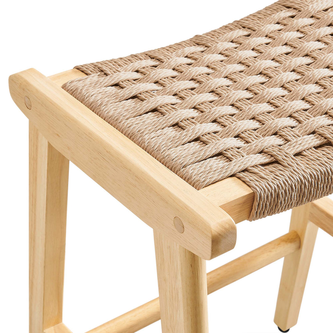 Savanna Woven Rope Wood Counter Stool Set of 2