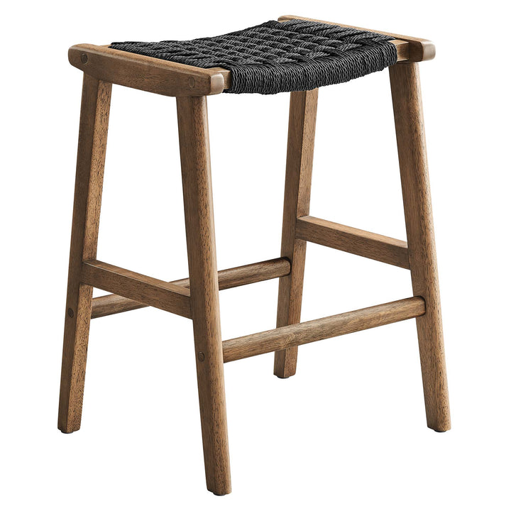 Savanna Woven Rope Wood Counter Stool Set of 2