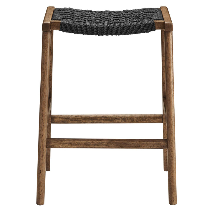 Savanna Woven Rope Wood Counter Stool Set of 2