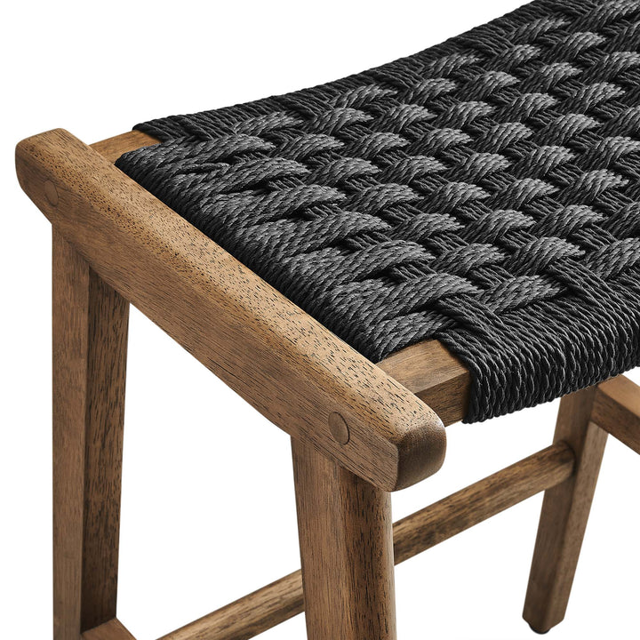 Savanna Woven Rope Wood Counter Stool Set of 2