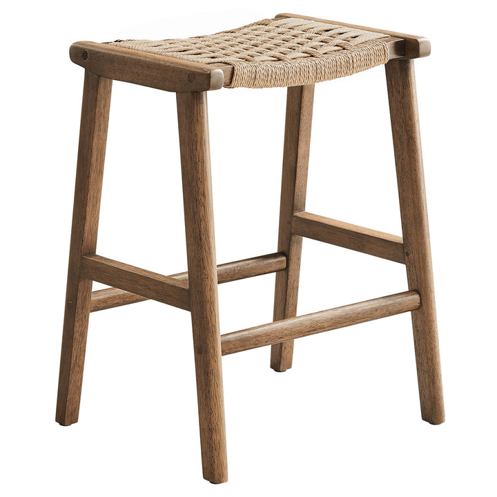 Savanna Woven Rope Wood Counter Stool Set of 2