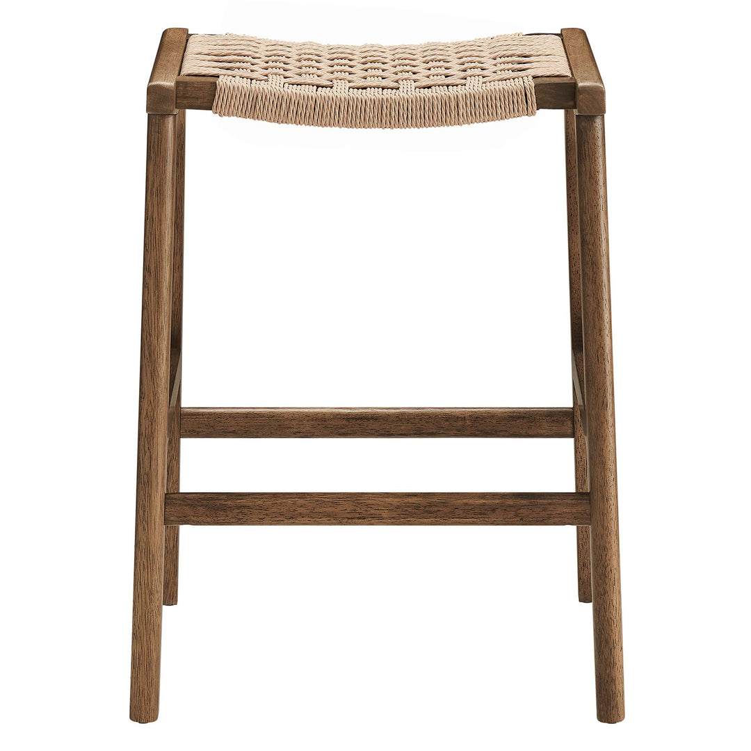 Savanna Woven Rope Wood Counter Stool Set of 2