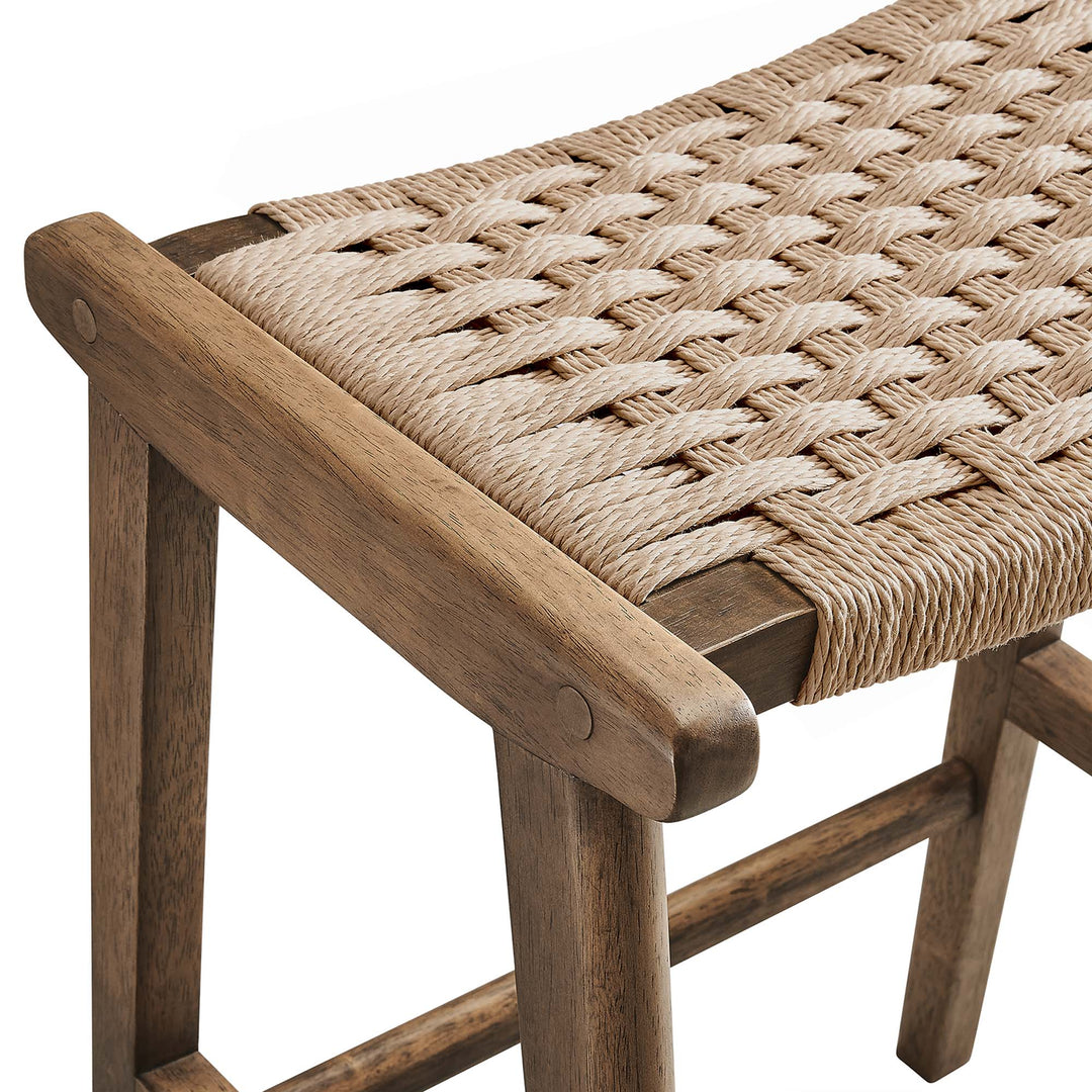 Savanna Woven Rope Wood Counter Stool Set of 2