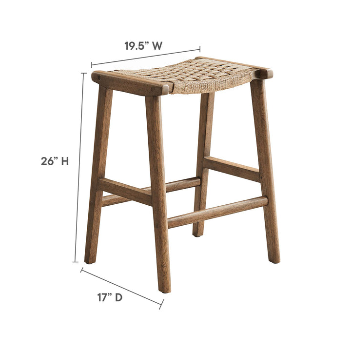 Savanna Woven Rope Wood Counter Stool Set of 2