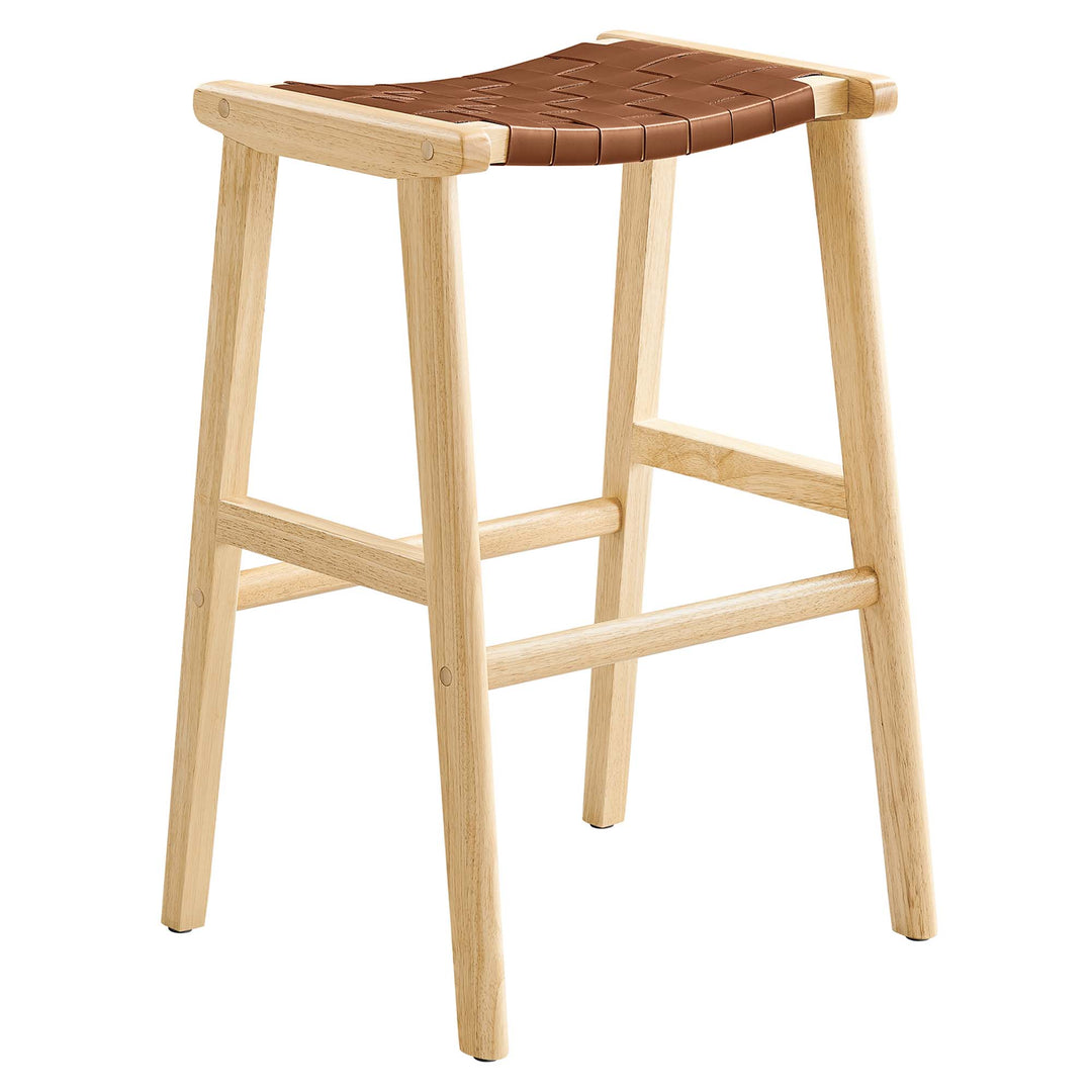 Sylvan Leather Wood Bar Stool Set of 2