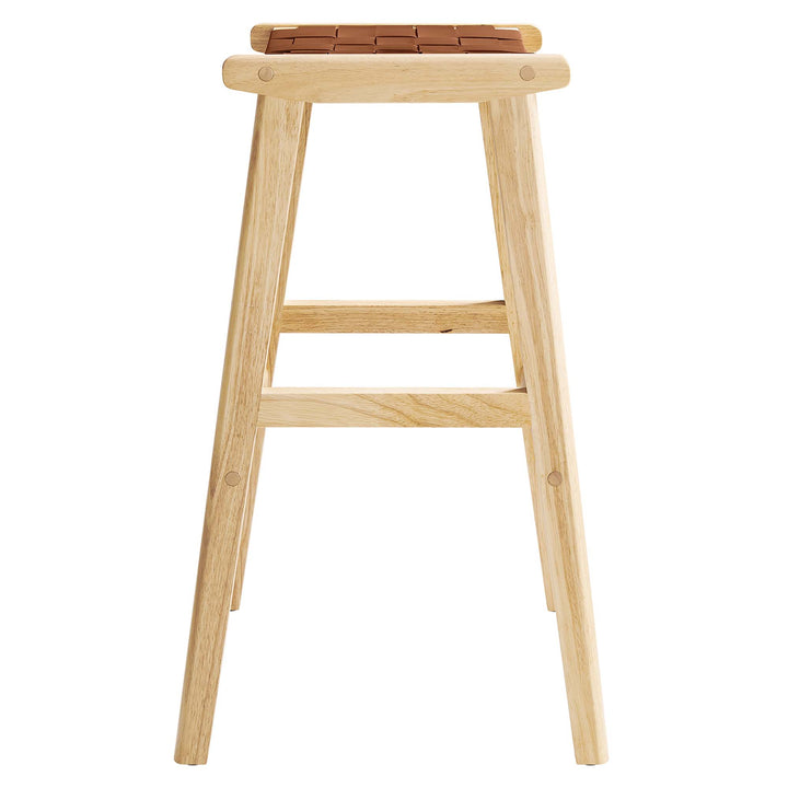 Sylvan Leather Wood Bar Stool Set of 2