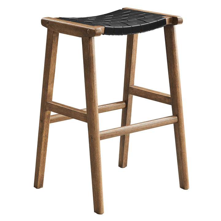 Sylvan Leather Wood Bar Stool Set of 2