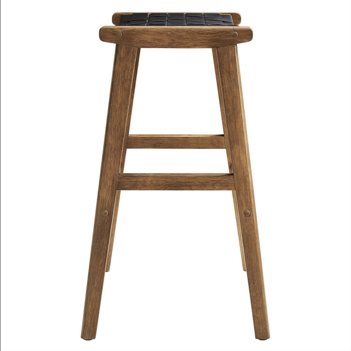 Sylvan Leather Wood Bar Stool Set of 2