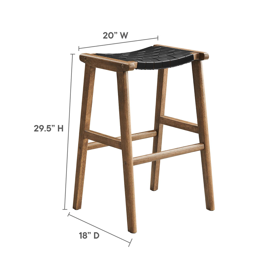 Sylvan Leather Wood Bar Stool Set of 2