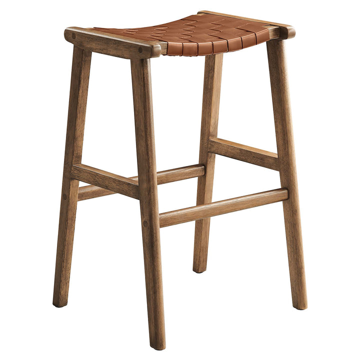 Sylvan Leather Wood Bar Stool Set of 2