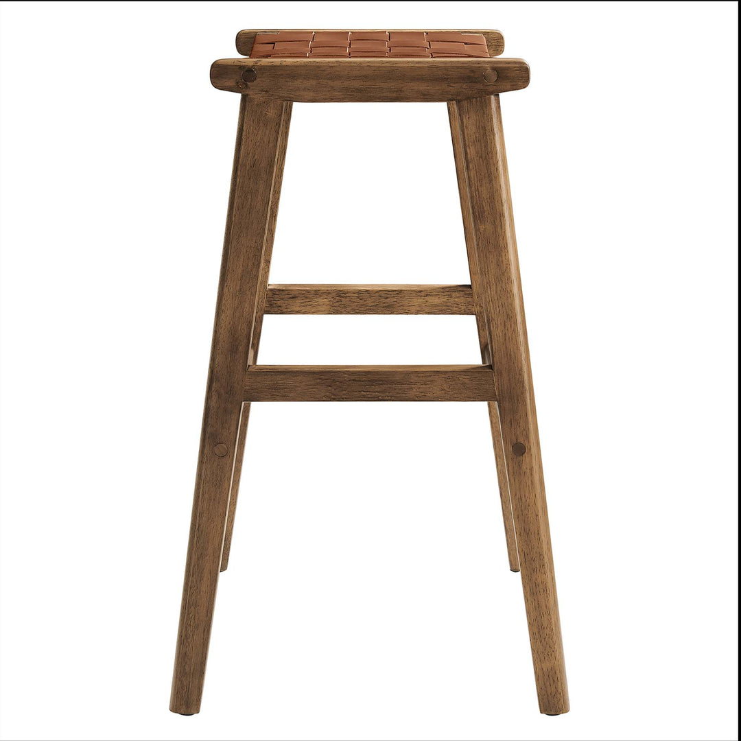 Sylvan Leather Wood Bar Stool Set of 2