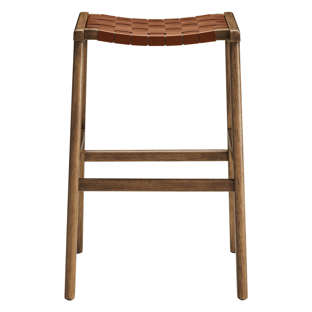 Sylvan Leather Wood Bar Stool Set of 2