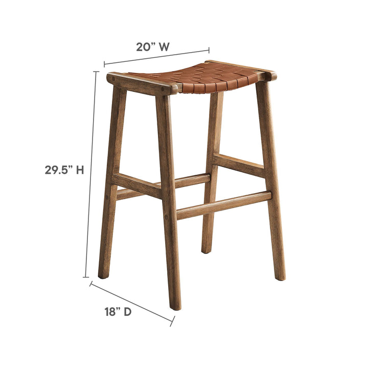 Sylvan Leather Wood Bar Stool Set of 2