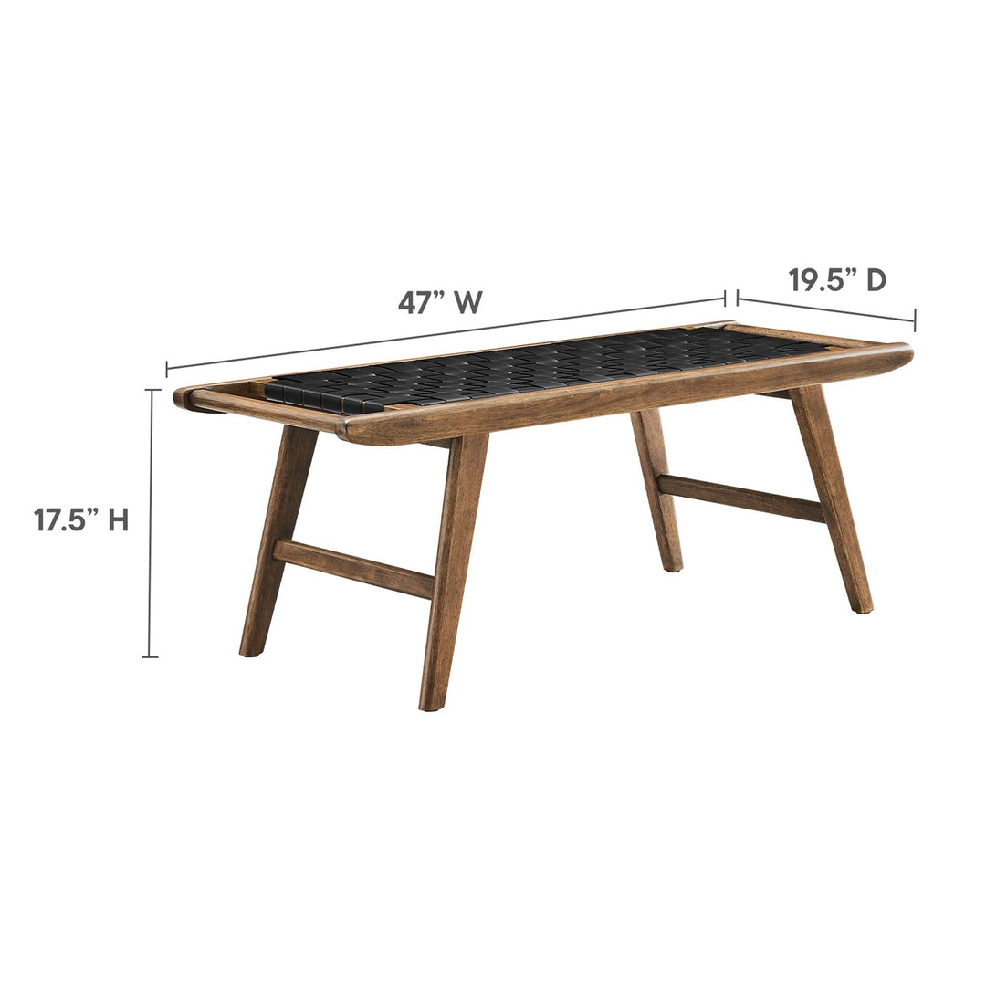 Shelby 47" Synthetic Leather Wood Bench