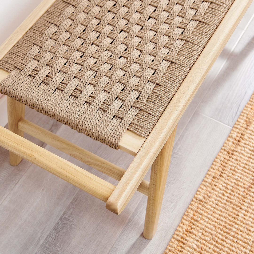 Sienna 47" Woven Rope Wood Bench