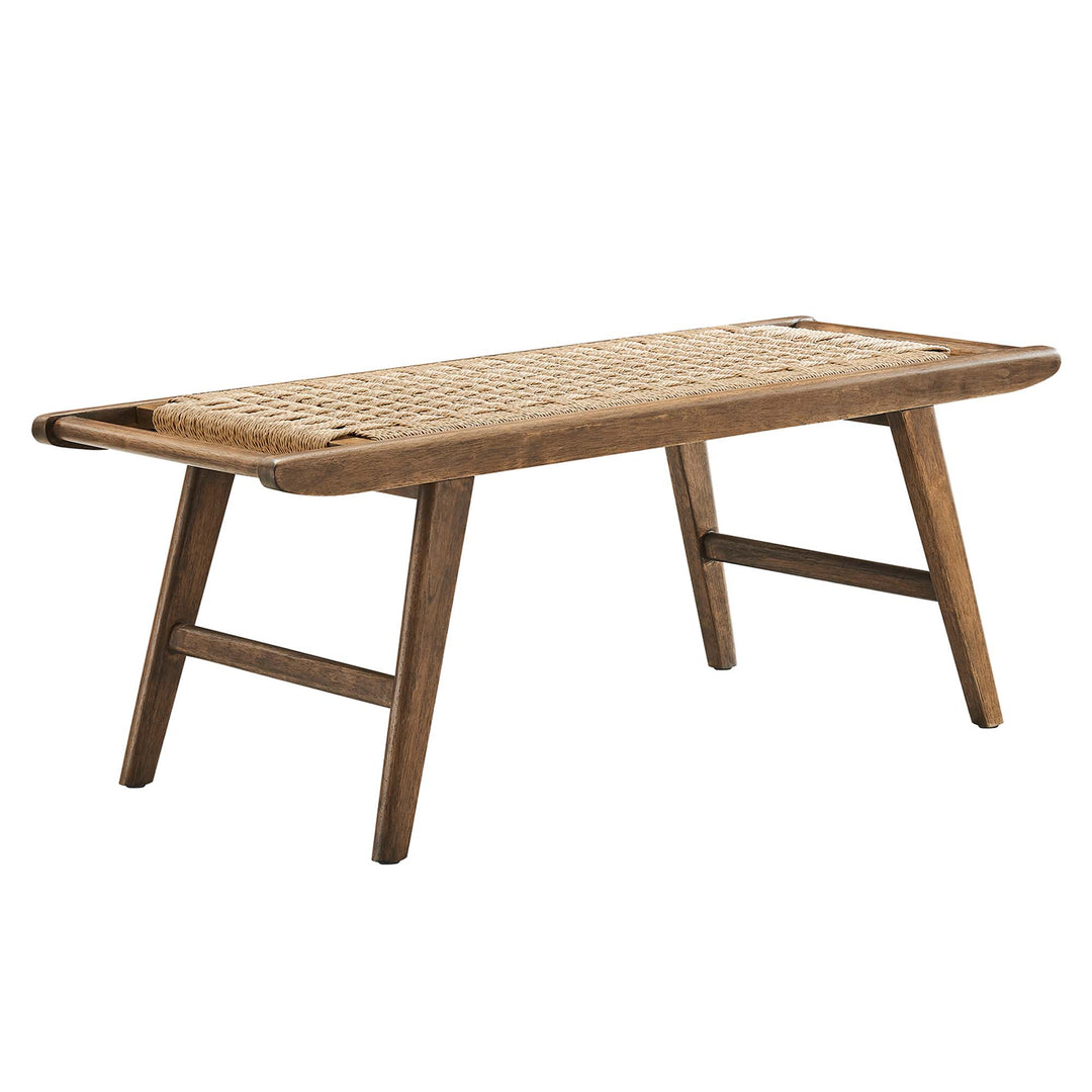 Sienna 47" Woven Rope Wood Bench