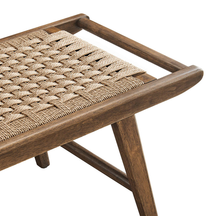 Sienna 47" Woven Rope Wood Bench