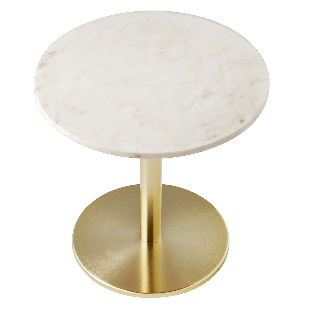 Vogue Round White Marble Side Table