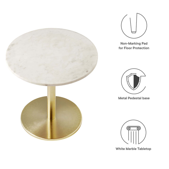 Vogue Round White Marble Side Table