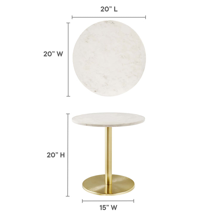 Vogue Round White Marble Side Table