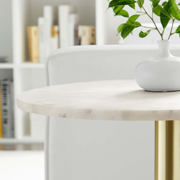 Vogue Round White Marble Side Table