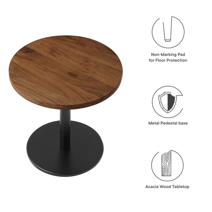 Vortex Round Acacia Wood Side Table