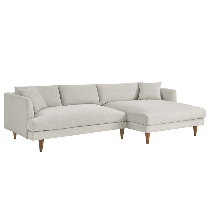 Zara Right-Facing Down Filled Overstuffed Sectional Sofa