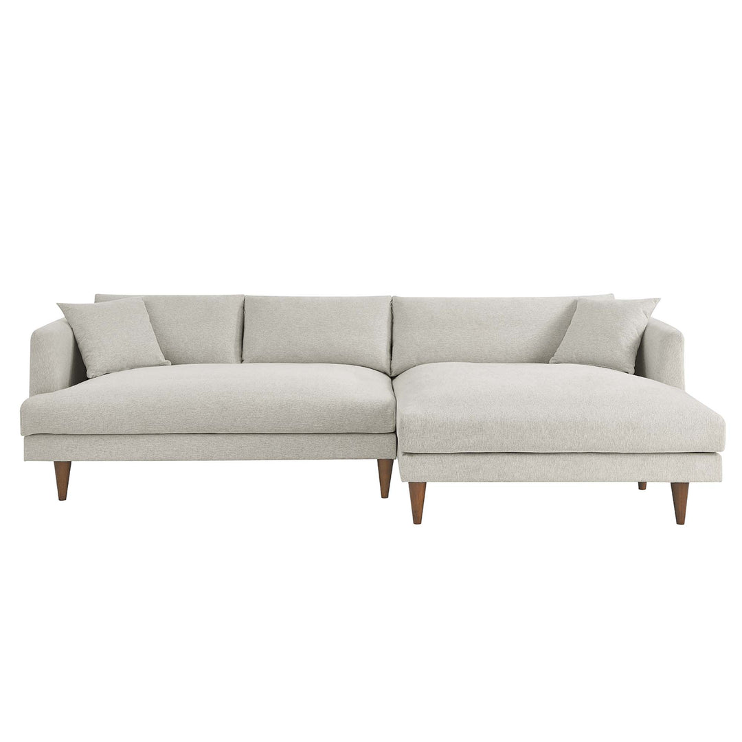 Zara Right-Facing Down Filled Overstuffed Sectional Sofa