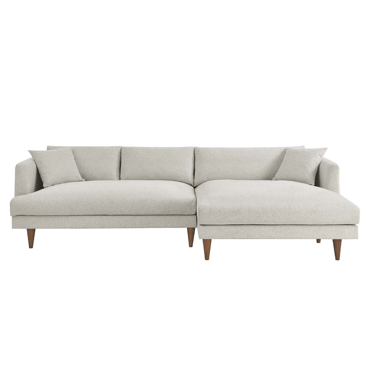 Zara Right-Facing Down Filled Overstuffed Sectional Sofa