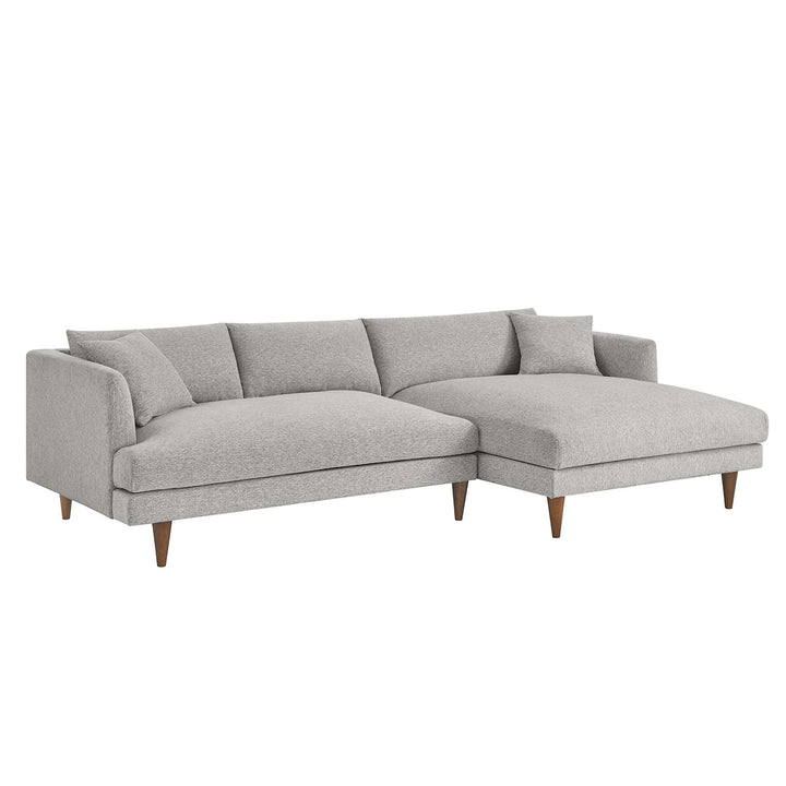 Zara Right-Facing Down Filled Overstuffed Sectional Sofa