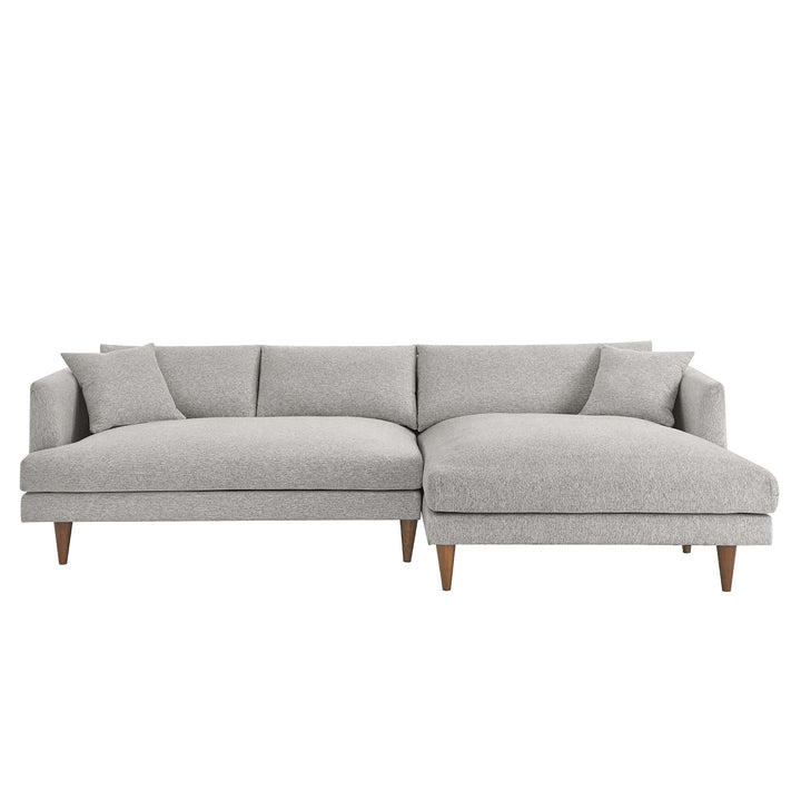 Zara Right-Facing Down Filled Overstuffed Sectional Sofa