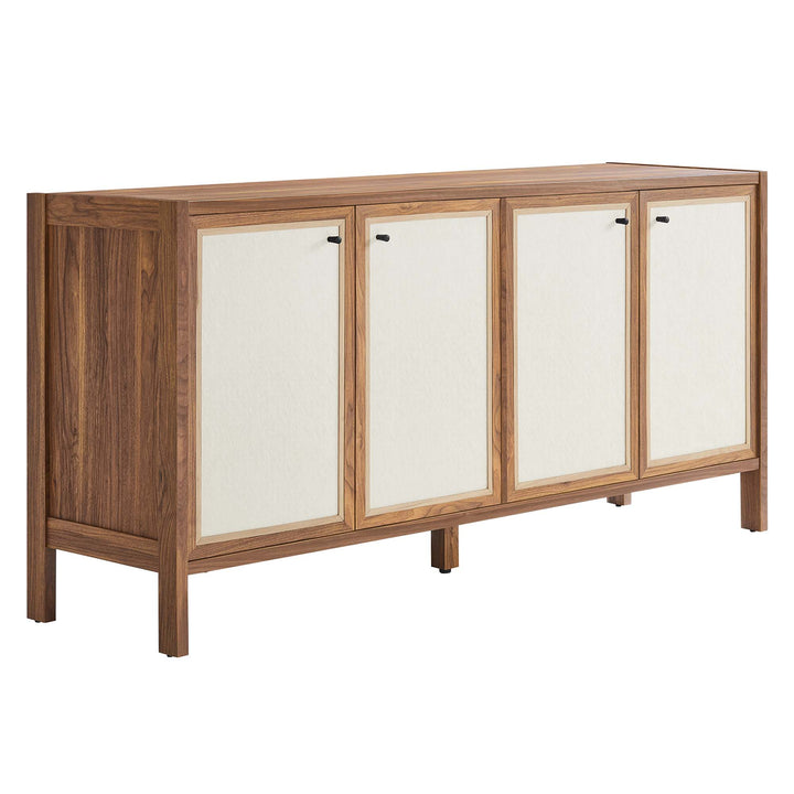 Capri 65" Wood Grain Sideboard Storage Console Cabinet