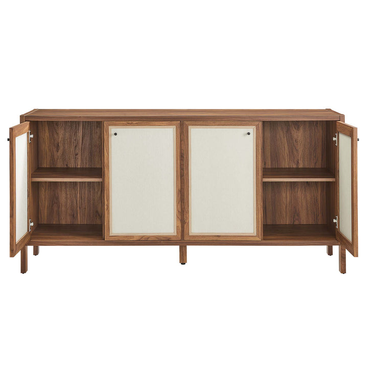 Capri 65" Wood Grain Sideboard Storage Console Cabinet