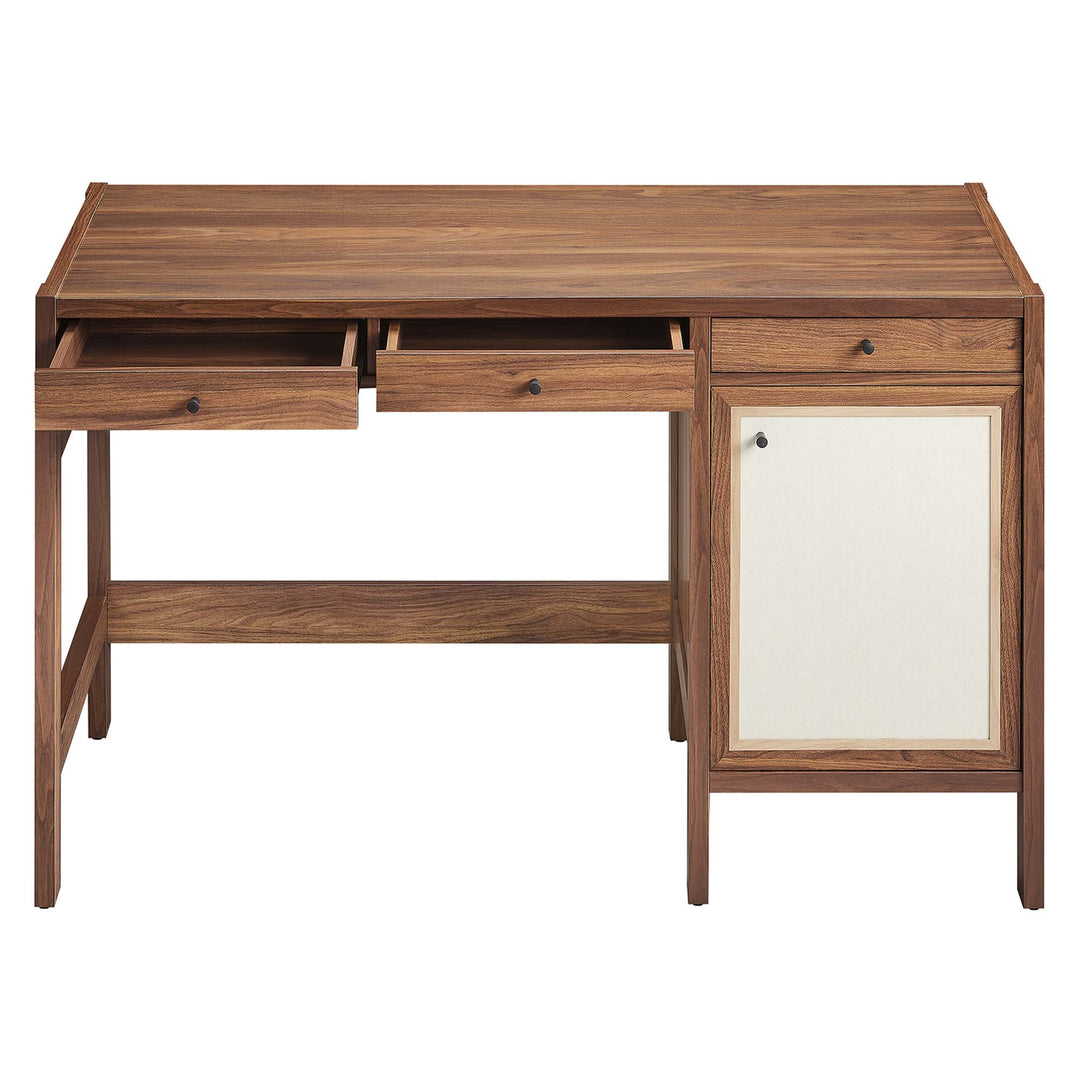 Capri 49" Walnut Workstation Desk