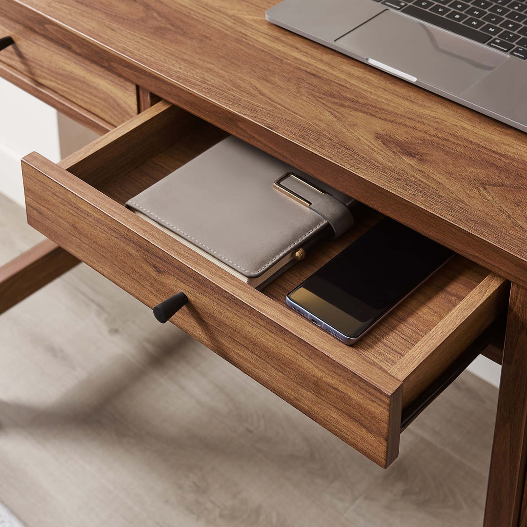 Capri 49" Walnut Workstation Desk