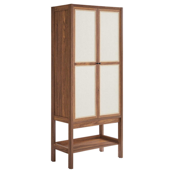 Carmen Tall Wood Grain Standing Storage Cabinet