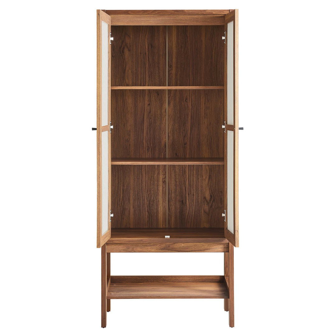 Carmen Tall Wood Grain Standing Storage Cabinet