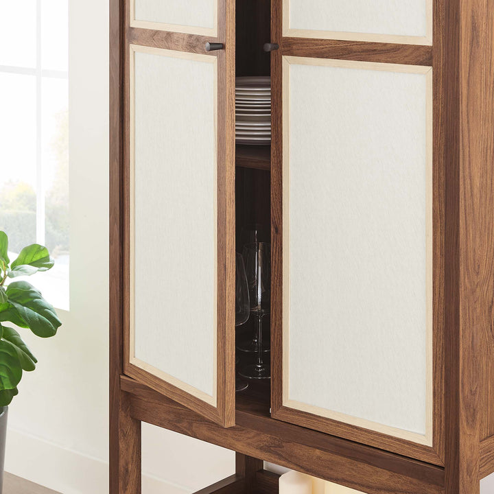 Carmen Tall Wood Grain Standing Storage Cabinet