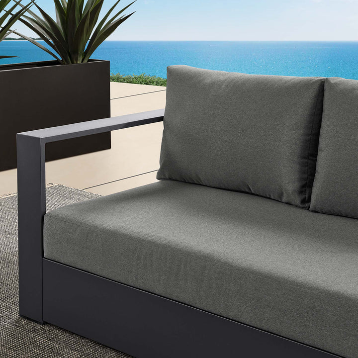 Tahoe Outdoor Patio Powder-Coated Aluminum Chaise Lounge Loveseat