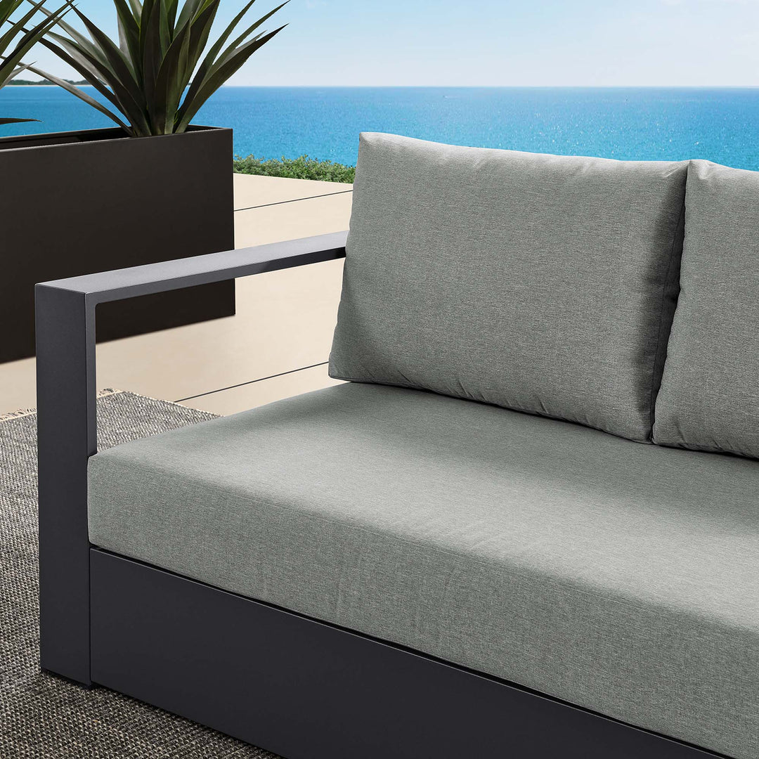 Tahoe Outdoor Patio Powder-Coated Aluminum Chaise Lounge Loveseat