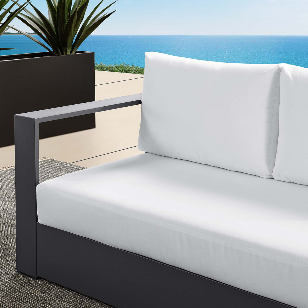 Tahoe Outdoor Patio Powder-Coated Aluminum Chaise Lounge Loveseat