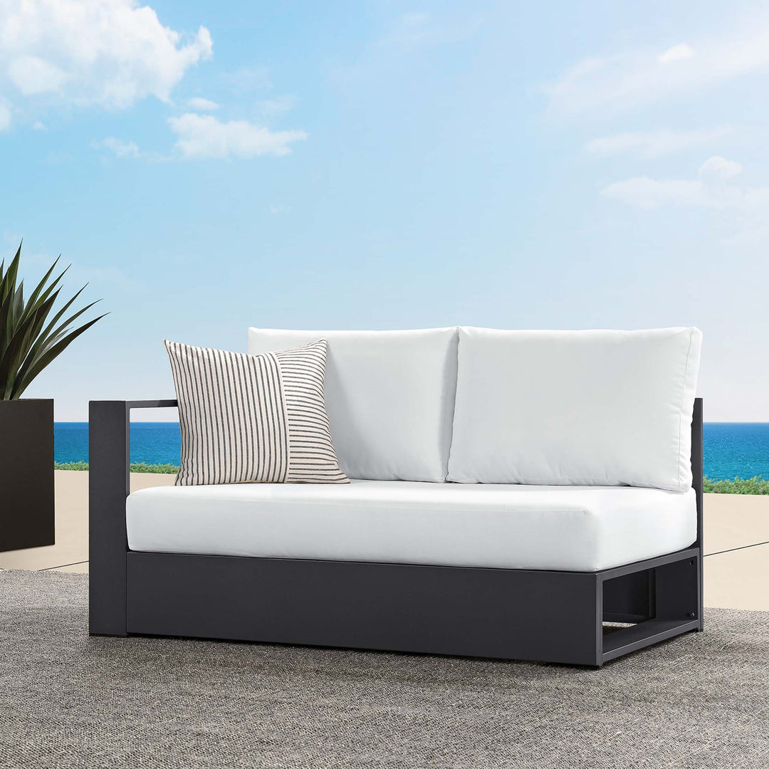 Tahoe Outdoor Patio Powder-Coated Aluminum Chaise Lounge Loveseat