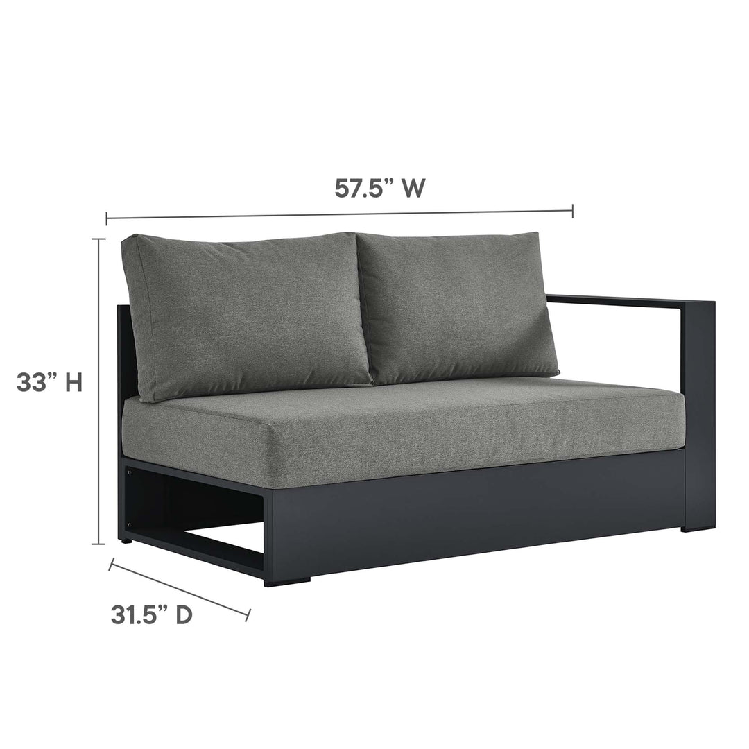 Tahoe Outdoor Patio Powder-Coated Aluminum Modular Right-Facing Recliner Loveseat