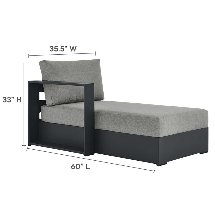 Terrace Optima Powder-Coated Aluminum Modular Left-Facing Chaise Lounge