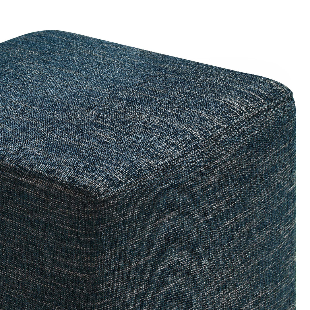 Caden 17" Square Stitched Heathered Fabric Upholstered Ottoman