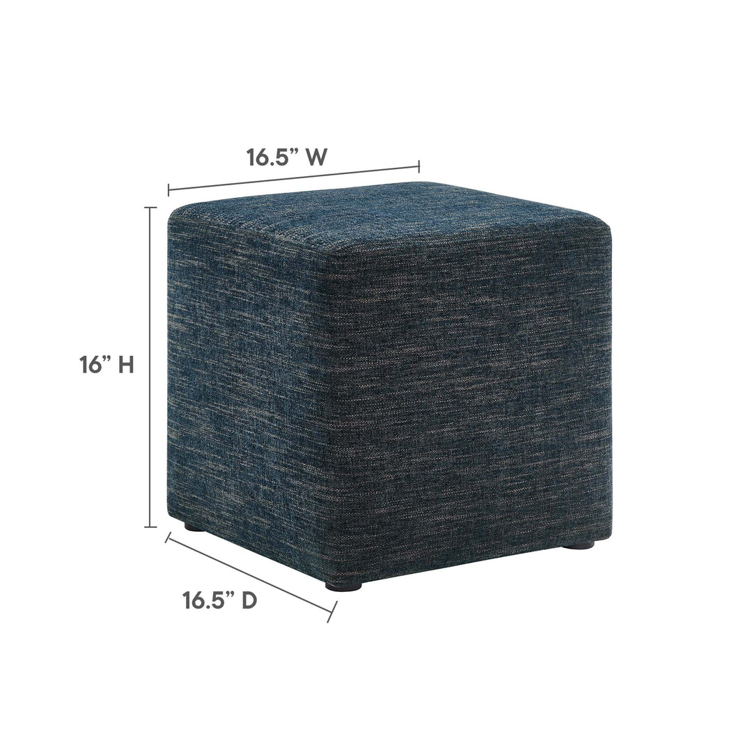 Caden 17" Square Stitched Heathered Fabric Upholstered Ottoman