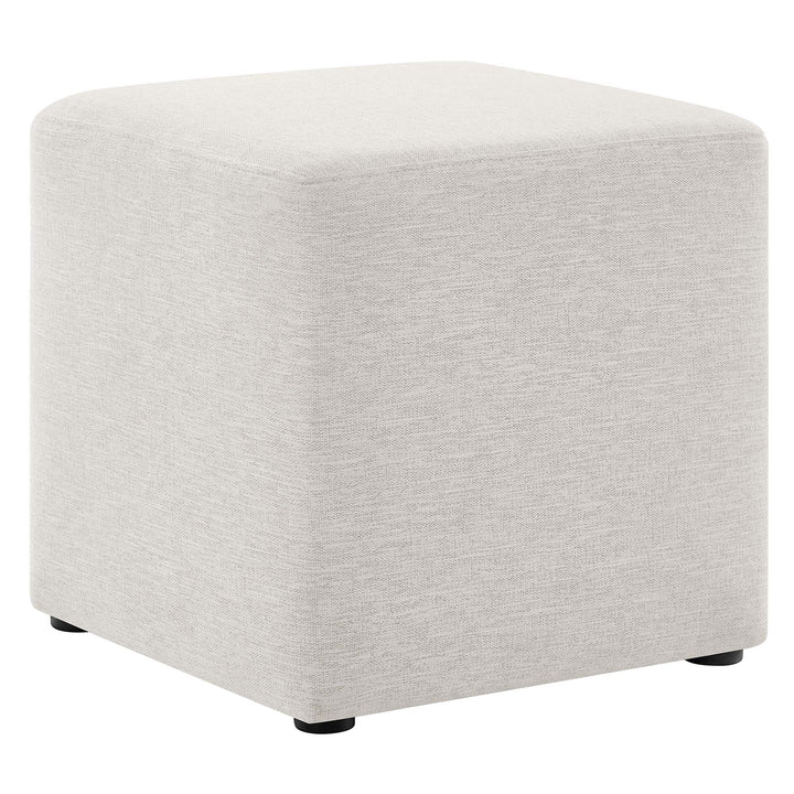 Caden 17" Square Stitched Heathered Fabric Upholstered Ottoman