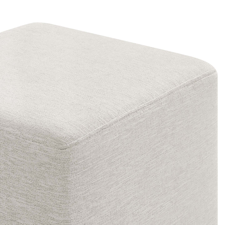 Caden 17" Square Stitched Heathered Fabric Upholstered Ottoman