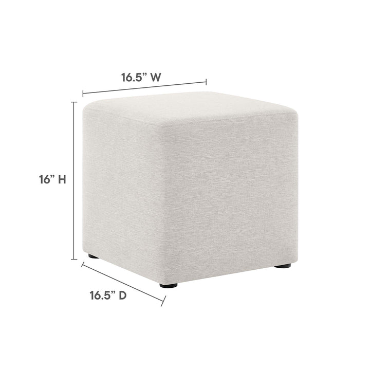 Caden 17" Square Stitched Heathered Fabric Upholstered Ottoman